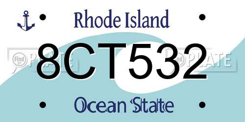 8CT532 Rhode Island License Plate
