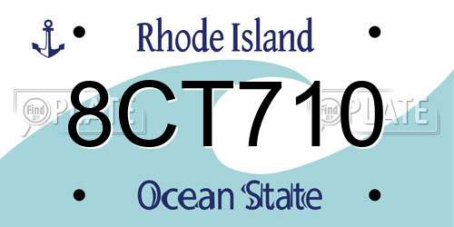 8CT710 Rhode Island License Plate