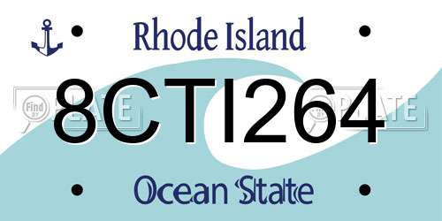 8CTI264 Rhode Island License Plate
