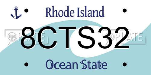 8CTS32 Rhode Island License Plate