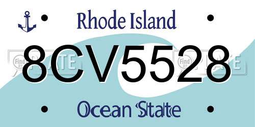 8CV5528 Rhode Island License Plate