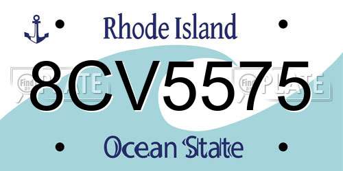 8CV5575 Rhode Island License Plate