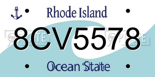 8CV5578 Rhode Island License Plate