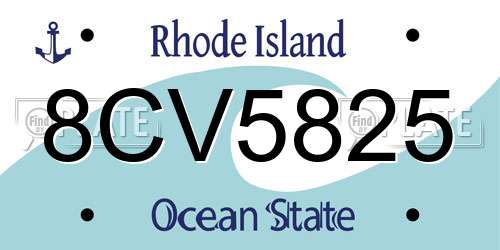 8CV5825 Rhode Island License Plate