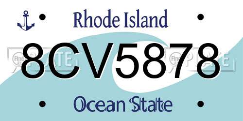 8CV5878 Rhode Island License Plate