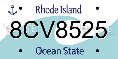 8CV8525 Rhode Island License Plate