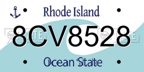 8CV8528 Rhode Island License Plate