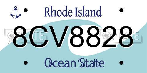 8CV8828 Rhode Island License Plate