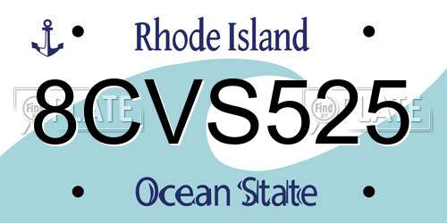 8CVS525 Rhode Island License Plate
