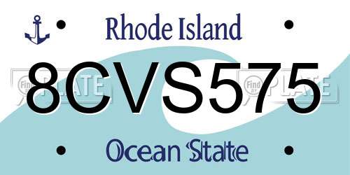 8CVS575 Rhode Island License Plate