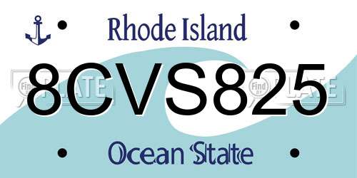 8CVS825 Rhode Island License Plate