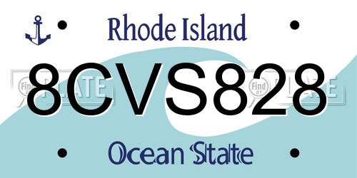 8CVS828 Rhode Island License Plate