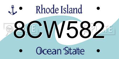 8CW582 Rhode Island License Plate