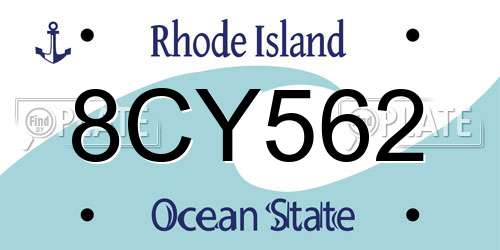 8CY562 Rhode Island License Plate