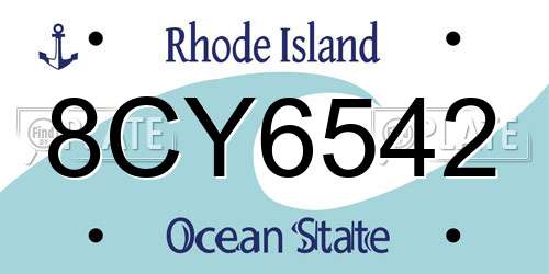 8CY6542 Rhode Island License Plate