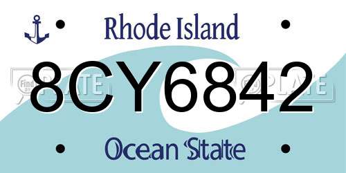 8CY6842 Rhode Island License Plate