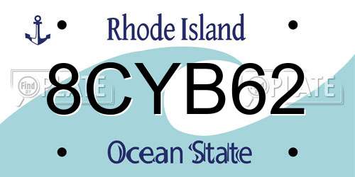 8CYB62 Rhode Island License Plate