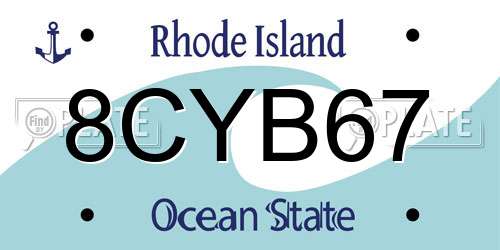 8CYB67 Rhode Island License Plate