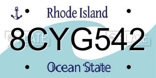 8CYG542 Rhode Island License Plate