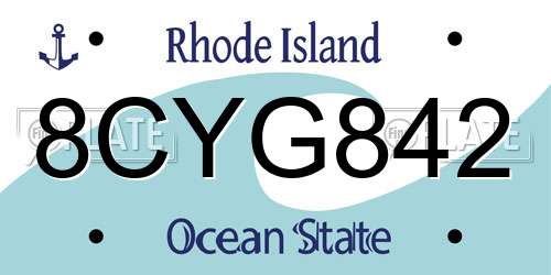 8CYG842 Rhode Island License Plate