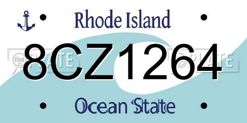 8CZ1264 Rhode Island License Plate