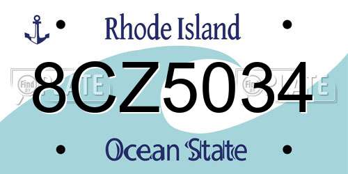 8CZ5034 Rhode Island License Plate