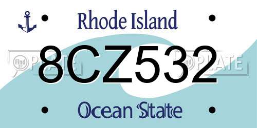 8CZ532 Rhode Island License Plate