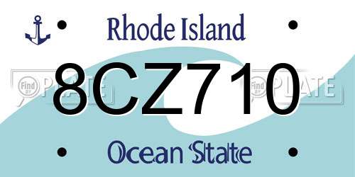 8CZ710 Rhode Island License Plate