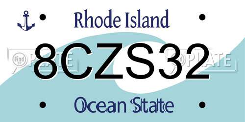 8CZS32 Rhode Island License Plate