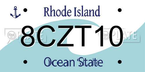 8CZT10 Rhode Island License Plate