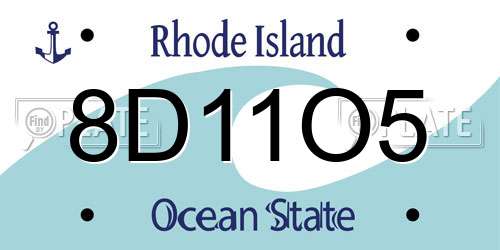 8D11O5 Rhode Island License Plate