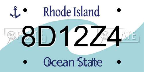 8D12Z4 Rhode Island License Plate