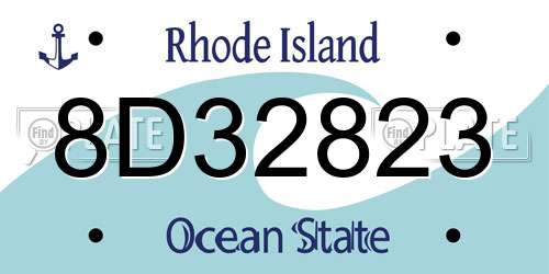 8D32823 Rhode Island License Plate