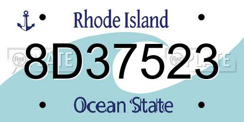 8D37523 Rhode Island License Plate