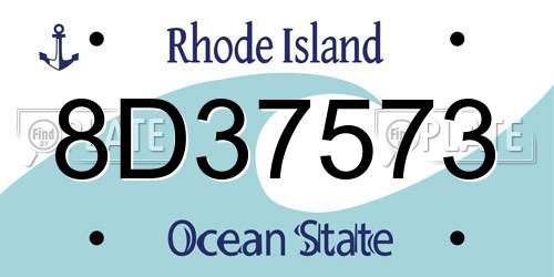 8D37573 Rhode Island License Plate