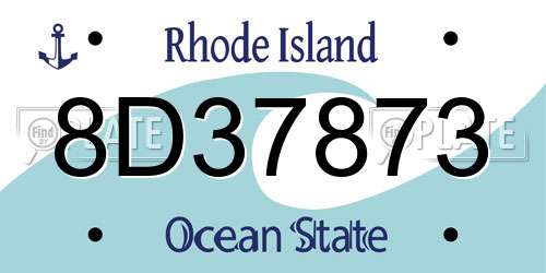8D37873 Rhode Island License Plate