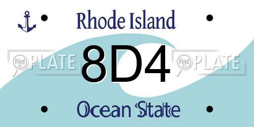 8D4 Rhode Island License Plate