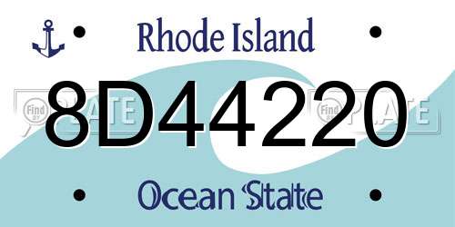 8D44220 Rhode Island License Plate