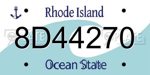8D44270 Rhode Island License Plate
