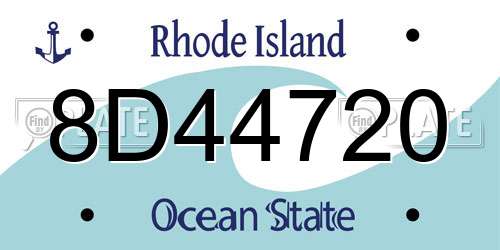 8D44720 Rhode Island License Plate
