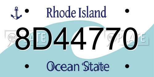 8D44770 Rhode Island License Plate