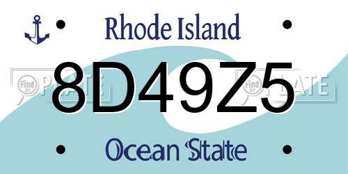 8D49Z5 Rhode Island License Plate