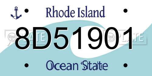 8D51901 Rhode Island License Plate