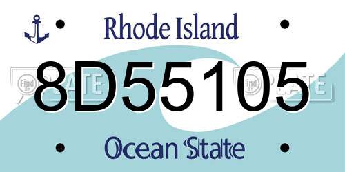 8D55105 Rhode Island License Plate