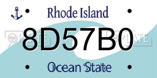 8D57B0 Rhode Island License Plate