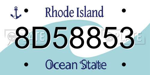 8D58853 Rhode Island License Plate