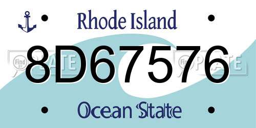 8D67576 Rhode Island License Plate