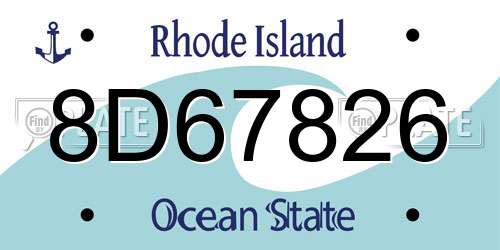 8D67826 Rhode Island License Plate