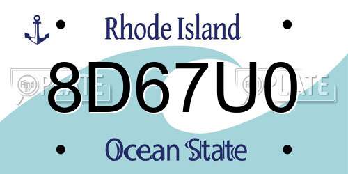 8D67U0 Rhode Island License Plate