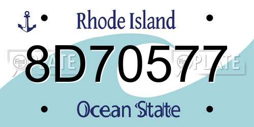 8D70577 Rhode Island License Plate